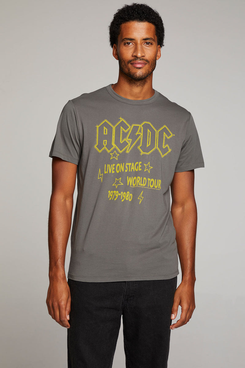 Chaser X Free People ACDC Band T Shirt Dress Medium Gray orders