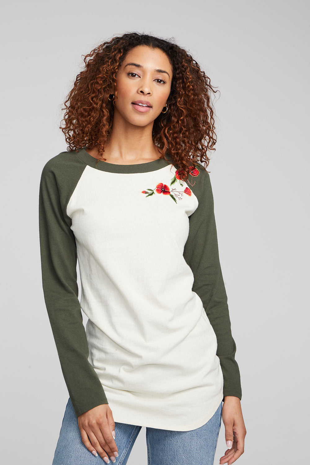 Poppy Embroidery Football Long Sleeve – chaser