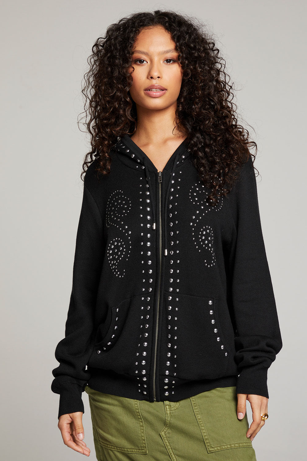 Black studded cheapest out hoodie