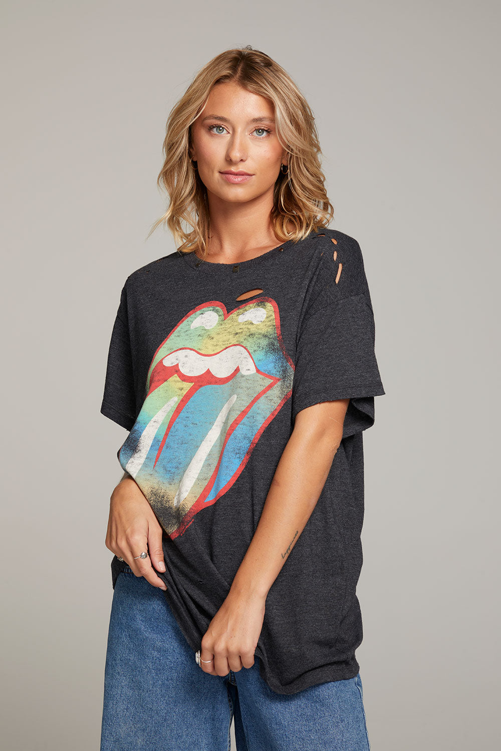 Rolling Stones Classic Logo Distressed Tee