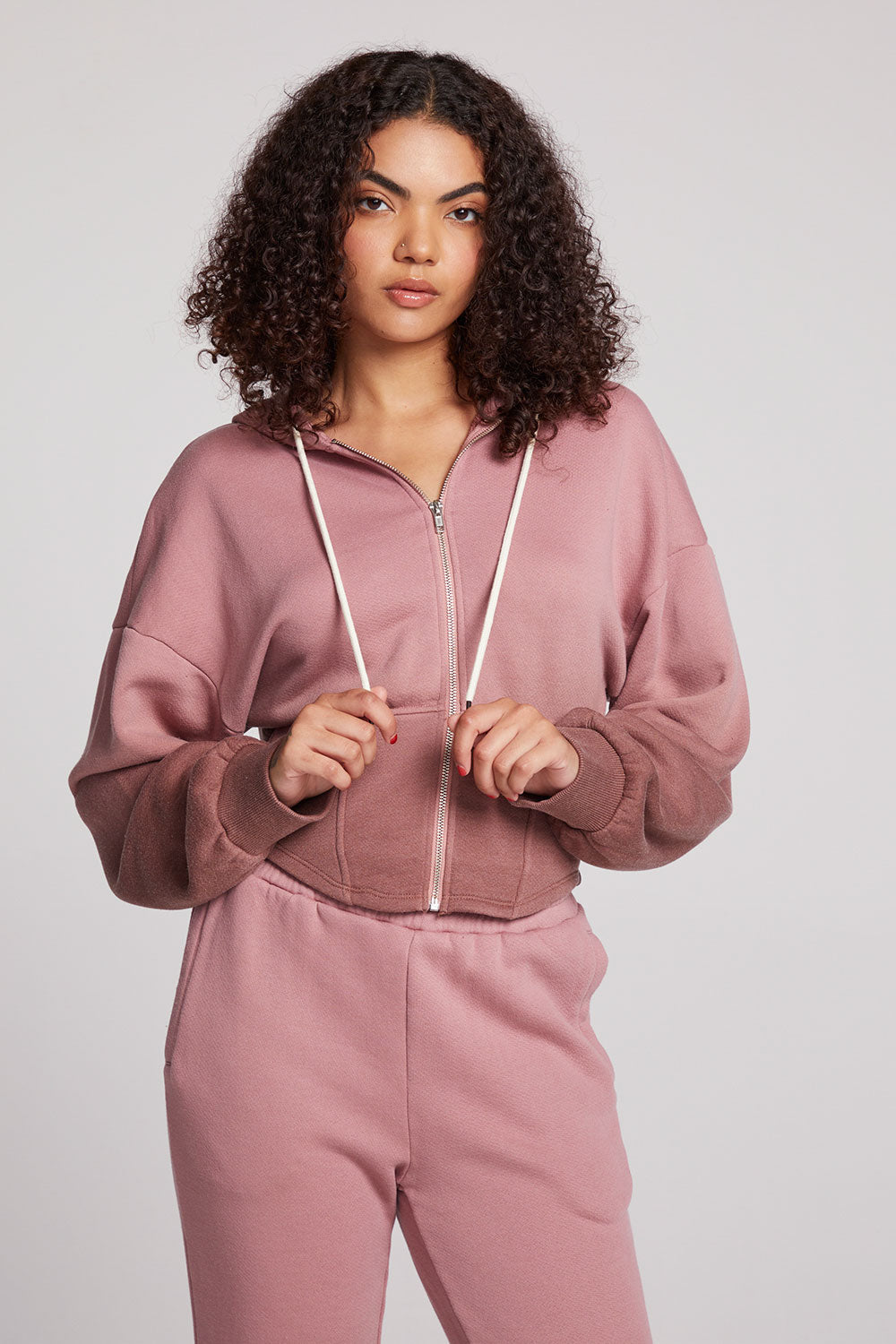 Mauve zip up hoodie sale