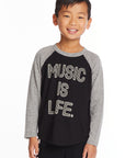 Music Is Life Boys Baseball Tee