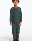 Boys Forest Pine Raglan Pullover with Piping