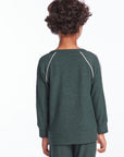 Boys Forest Pine Raglan Pullover with Piping