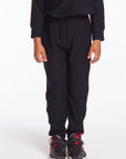 Boys True Black Track Pant with Piping