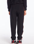 Boys True Black Track Pant with Piping