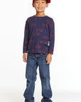 Fire Trucks Boys Long Sleeve Crew Neck Tee