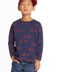 Fire Trucks Boys Long Sleeve Crew Neck Tee