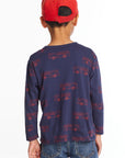 Fire Trucks Boys Long Sleeve Crew Neck Tee