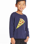 Pizza Love Boys Long Sleeve Crew Neck Tee