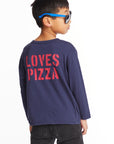 Pizza Love Boys Long Sleeve Crew Neck Tee