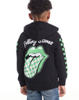 Rolling Stones Checkered Tongue Logo Zip Up Boys Hoodie