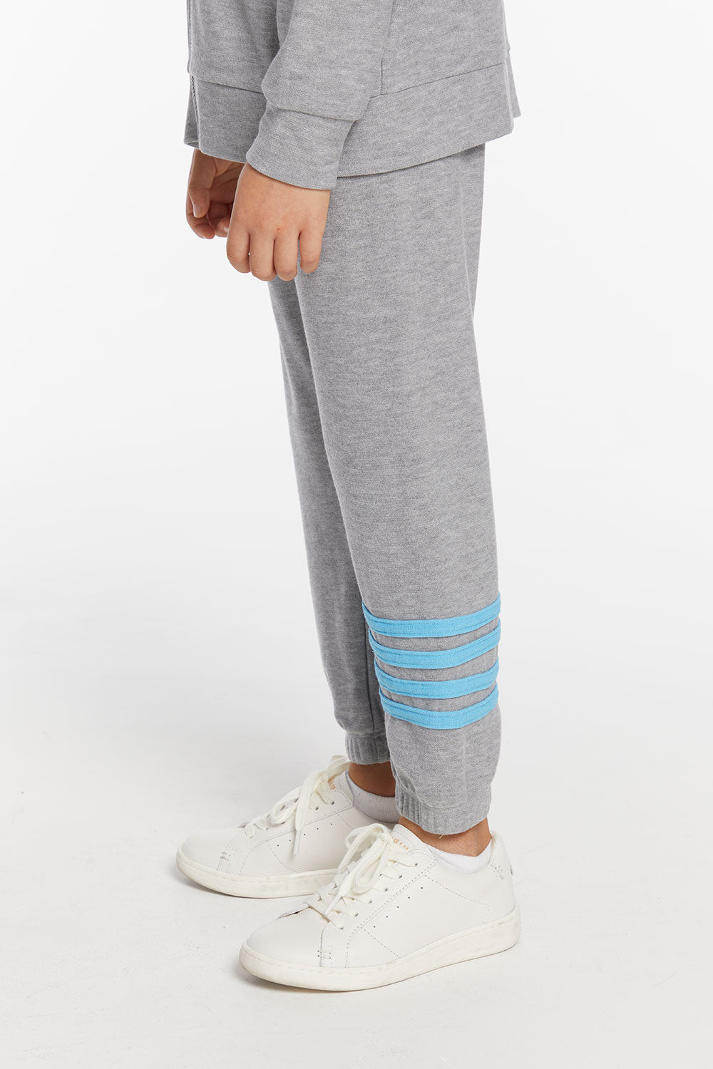 Boys Heather Grey No Side Seam Jogger with Strapping BOYS chaserbrand