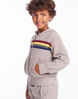 Boys Heather Grey Zip Up Hoodie