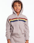 Boys Heather Grey Zip Up Hoodie