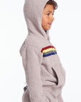 Boys Heather Grey Zip Up Hoodie