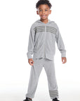 No Side Seam Heather Grey Boys Jogger with Strapping