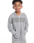 Paxton Heather Grey Boys Zip Up Hoodie