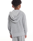 Paxton Heather Grey Boys Zip Up Hoodie