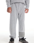 No Side Seam Heather Grey Boys Jogger with Strapping