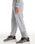 No Side Seam Heather Grey Boys Jogger with Strapping