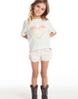 Pink Palms Heart Girls Tee