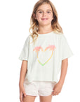 Pink Palms Heart Girls Tee