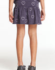 Glitter Hearts Girls Peplum Skirt