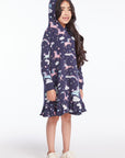 Allover Unicorns Girls Hoodie Dress