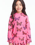 Colorful Butterflies Girls Pullover Hoodie