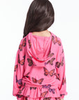 Colorful Butterflies Girls Pullover Hoodie