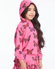 Colorful Butterflies Girls Pullover Hoodie