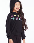 Peace Love Happiness Girls Pullover Hoodie