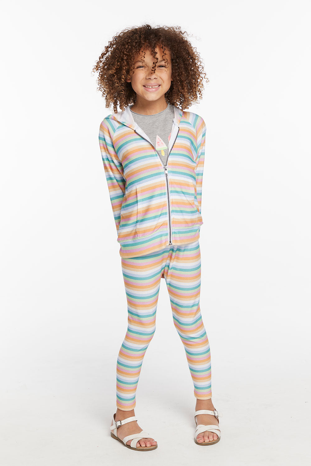 Alana Sunset Stripe Girls Zip Up Hoodie GIRLS chaserbrand