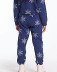 Slim Slouchy Avalon Snow Flake Girls Sweatpants