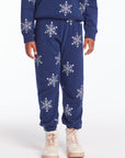 Slim Slouchy Avalon Snow Flake Girls Sweatpants