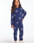 Slim Slouchy Avalon Snow Flake Girls Sweatpants