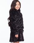 Girls Licorice Puff Sleeve Jacket