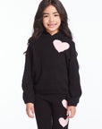 Sweetie Semi Cropped Shirred Girls Pullover Hoodie