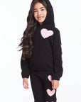 Sweetie Semi Cropped Shirred Girls Pullover Hoodie