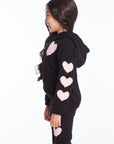 Sweetie Semi Cropped Shirred Girls Pullover Hoodie