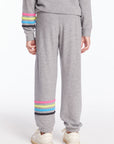 Slim Slouchy Heather Grey Girls Pant with Strappings