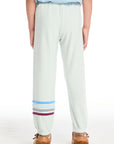 Slim Slouchy Mint Green Girls Pant with Strappings