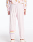 Slim Slouchy Pinky Girls Pant with Strappings