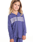 Frost Blue Girls Zip Up Hoodie