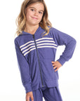 Frost Blue Girls Zip Up Hoodie