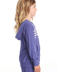 Frost Blue Girls Zip Up Hoodie