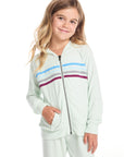 Mint Green Girls Zip Up Hoodie