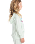 Mint Green Girls Zip Up Hoodie