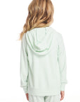 Mint Green Girls Zip Up Hoodie